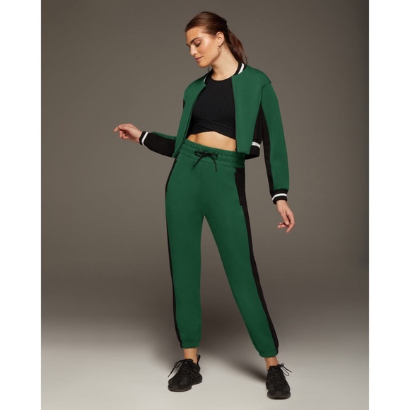 MICHI Carve Jacket Cropped Scuba Ribbed Track Colorblock Stripe - Picture 6 of 16